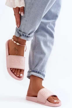 Clearance Big Star Shoes Damskie Piankowe Klapki Big Star MM274718 Różowe