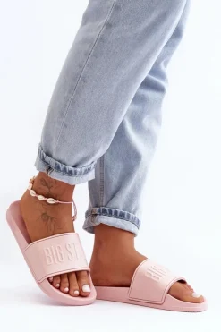 Clearance Big Star Shoes Damskie Piankowe Klapki Big Star MM274718 Różowe