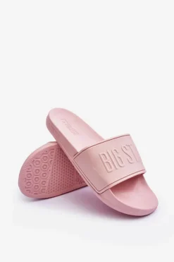 Clearance Big Star Shoes Damskie Piankowe Klapki Big Star MM274718 Różowe