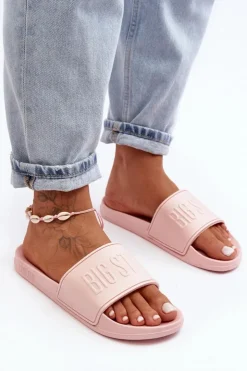 Clearance Big Star Shoes Damskie Piankowe Klapki Big Star MM274718 Różowe