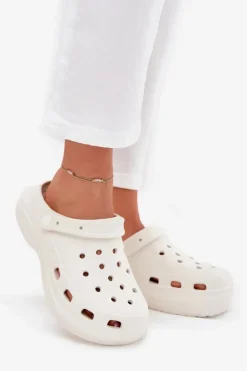 Damskie Boto Damskie Piankowe Klapki Białe Elisra