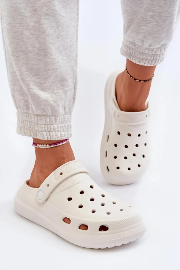 Boto Klapki Basenowe|Klapki Na Platformie*Damskie Piankowe Klapki Białe Ilariana