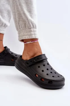 Hot Boto Damskie Piankowe Klapki Czarne Ilariana Czarny