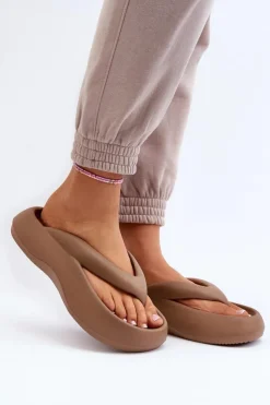 Discount Boto Damskie Piankowe Klapki Japonki Khaki Roux