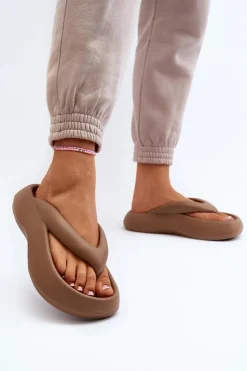 Discount Boto Damskie Piankowe Klapki Japonki Khaki Roux