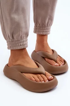 Discount Boto Damskie Piankowe Klapki Japonki Khaki Roux