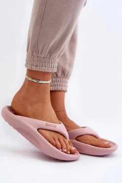 Big Star Shoes Klapki Damskie Big Star|Klapki Basenowe*Damskie Piankowe Klapki Japonki Big Star NN274A650 Różowe