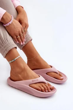 Big Star Shoes Klapki Damskie Big Star|Klapki Basenowe*Damskie Piankowe Klapki Japonki Big Star NN274A650 Różowe