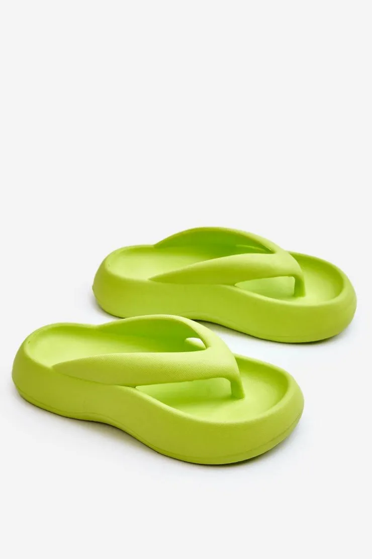 Boto Damskie Piankowe Klapki Japonki Neonowy Żółty Roux