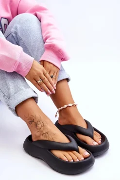 Boto Klapki Basenowe|Klapki Damskie Japonki*Damskie Piankowe Klapki Japonki Czarne Roux