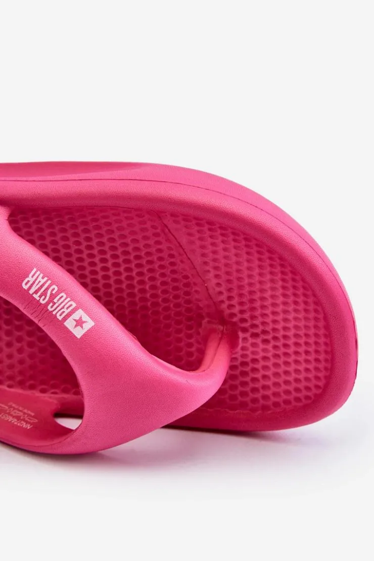 Damskie Big Star Shoes Damskie Piankowe Klapki Japonki Big Star NN274A651 Fuksja