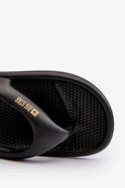 Damskie Big Star Shoes Damskie Piankowe Klapki Japonki Big Star NN274A649 Czarne