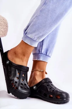 Boto Klapki Damskie Klasyczne*Damskie Piankowe Klapki Kroksy EVA Czarne