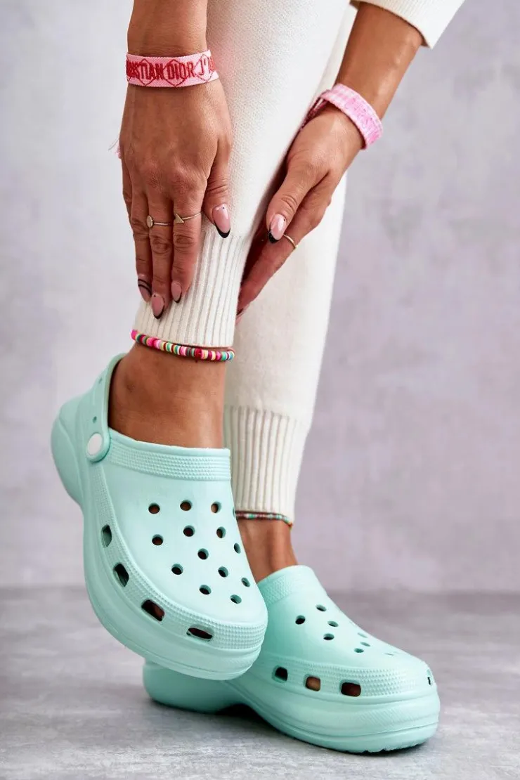 Boto Klapki Basenowe|Klapki Damskie Klasyczne*Damskie Piankowe Klapki Kroksy Miętowe Coline