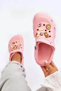 Boto Klapki Basenowe|Klapki Na Platformie*Damskie Piankowe Klapki Kroksy Z Ozdobami Różowe Marlett