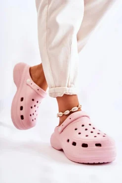 Boto Klapki Basenowe|Klapki Damskie Klasyczne*Damskie Piankowe Klapki Kroksy Różowe Coline