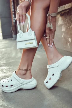 Damskie Boto Damskie Piankowe Klapki Kroksy Biały Coline