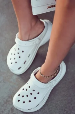 Damskie Boto Damskie Piankowe Klapki Kroksy Biały Coline