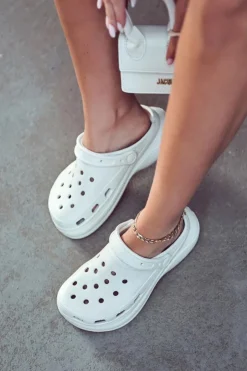 Damskie Boto Damskie Piankowe Klapki Kroksy Biały Coline