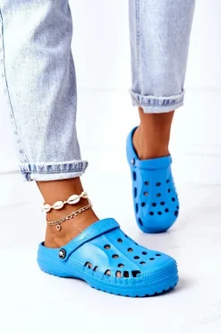 Boto Klapki Damskie Klasyczne*Damskie Piankowe Klapki Kroksy EVA Niebieskie