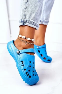 Boto Klapki Damskie Klasyczne*Damskie Piankowe Klapki Kroksy EVA Niebieskie