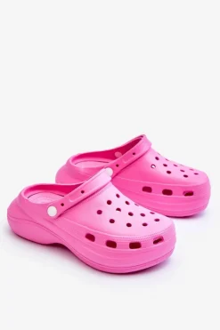 Damskie Boto Damskie Piankowe Klapki Kroksy Ciemnoróżowe Coline