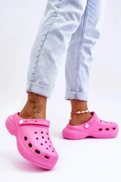 Damskie Boto Damskie Piankowe Klapki Kroksy Ciemnoróżowe Coline