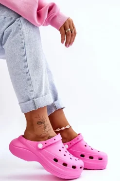 Damskie Boto Damskie Piankowe Klapki Kroksy Ciemnoróżowe Coline