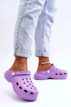 Boto Klapki Basenowe|Klapki Damskie Klasyczne*Damskie Piankowe Klapki Kroksy Fioletowe Coline