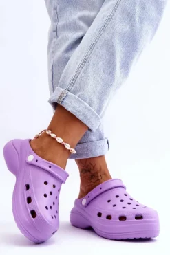 Boto Klapki Basenowe|Klapki Damskie Klasyczne*Damskie Piankowe Klapki Kroksy Fioletowe Coline