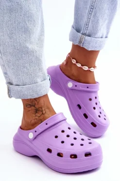 Boto Klapki Basenowe|Klapki Damskie Klasyczne*Damskie Piankowe Klapki Kroksy Fioletowe Coline