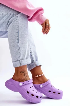 Boto Klapki Basenowe|Klapki Damskie Klasyczne*Damskie Piankowe Klapki Kroksy Fioletowe Coline