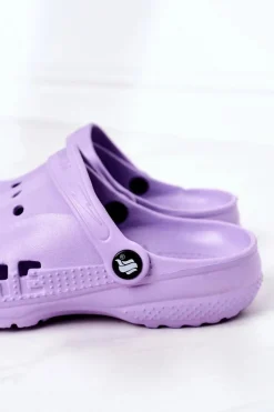 Boto Damskie Piankowe Klapki Kroksy EVA Fioletowe
