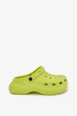 Best Boto Damskie Piankowe Klapki Limonkowe Elisra