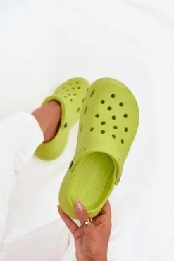 Best Boto Damskie Piankowe Klapki Limonkowe Elisra