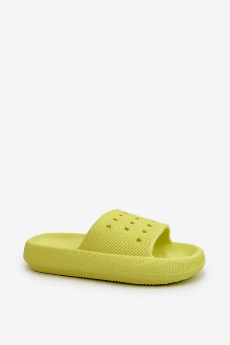 Damskie Evento Damskie Piankowe Klapki Na Grubej Podeszwie Limonka Beula