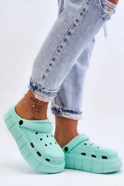 Boto Klapki Basenowe|Klapki Na Platformie*Damskie Piankowe Klapki Na Platformie Miętowe Beckett Zielony