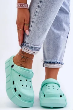 Boto Klapki Basenowe|Klapki Na Platformie*Damskie Piankowe Klapki Na Platformie Miętowe Beckett Zielony