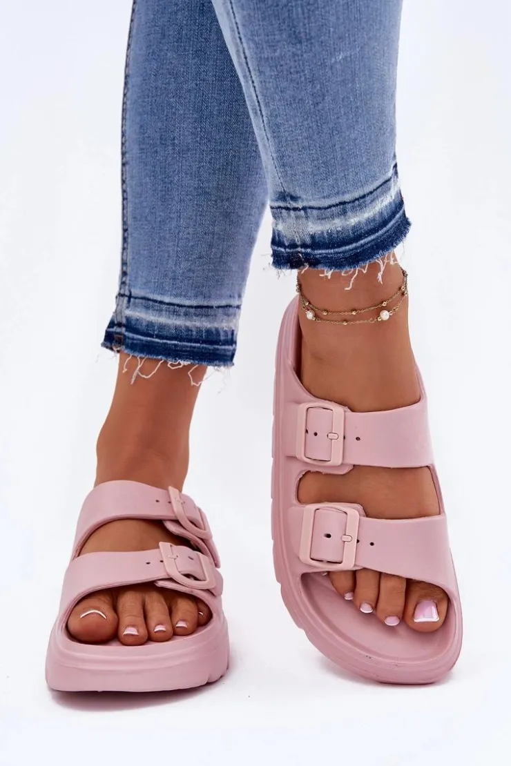 Outlet Evento Damskie Piankowe Klapki Na Platformie Różowe Melorea Różowy