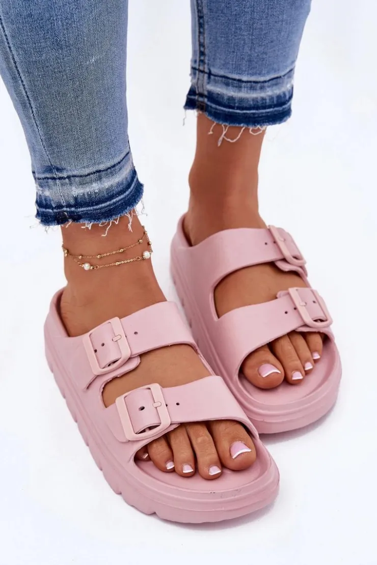 Outlet Evento Damskie Piankowe Klapki Na Platformie Różowe Melorea Różowy