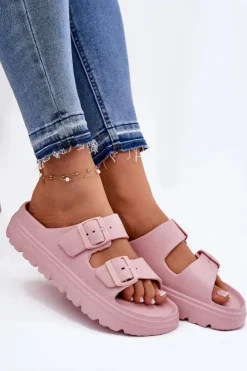 Outlet Evento Damskie Piankowe Klapki Na Platformie Różowe Melorea Różowy