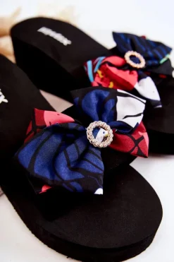 Damskie Boto Damskie Piankowe Klapki Na Koturnie Czarne Silana