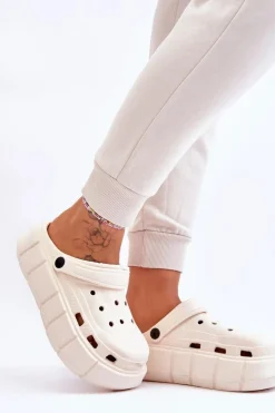 Damskie Boto Damskie Piankowe Klapki Na Platformie Beżowe Beckett