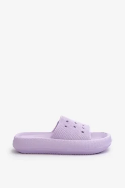 Damskie Evento Damskie Piankowe Klapki Na Grubej Podeszwie Fioletowe Beula