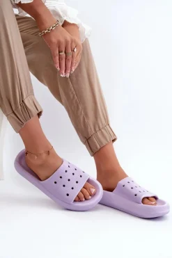 Damskie Evento Damskie Piankowe Klapki Na Grubej Podeszwie Fioletowe Beula