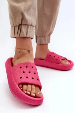 New Evento Damskie Piankowe Klapki Na Grubej Podeszwie Fuksja Beula Różowy