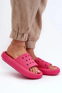 New Evento Damskie Piankowe Klapki Na Grubej Podeszwie Fuksja Beula Różowy