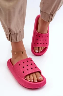 New Evento Damskie Piankowe Klapki Na Grubej Podeszwie Fuksja Beula Różowy