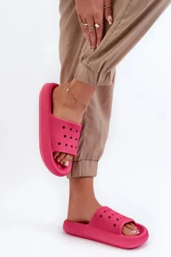 New Evento Damskie Piankowe Klapki Na Grubej Podeszwie Fuksja Beula Różowy