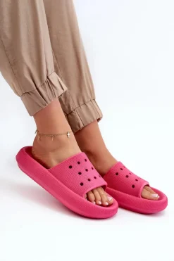 New Evento Damskie Piankowe Klapki Na Grubej Podeszwie Fuksja Beula Różowy